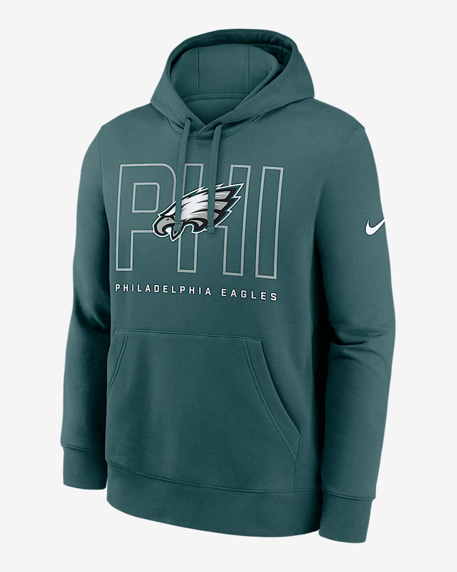 【Nike】Philadelphia Eagles Club Men's Nike NFL PulloverCrew Men's Philadelphia Eagles Nike Black Sideline Team